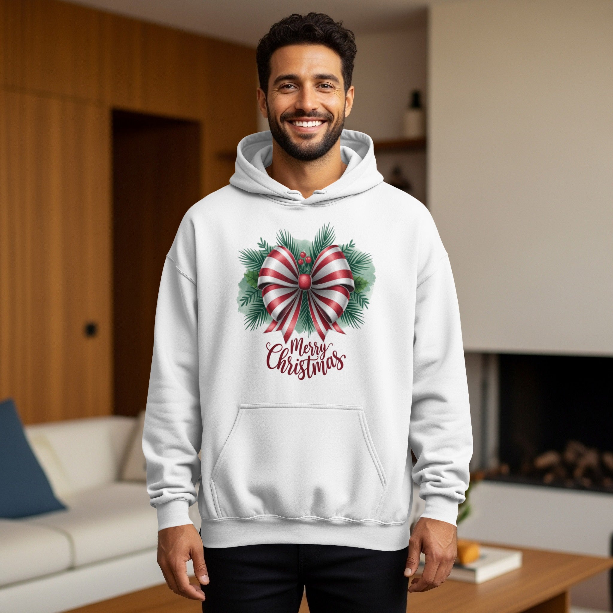 Festive Candy Cane Merry Christmas Hoodie