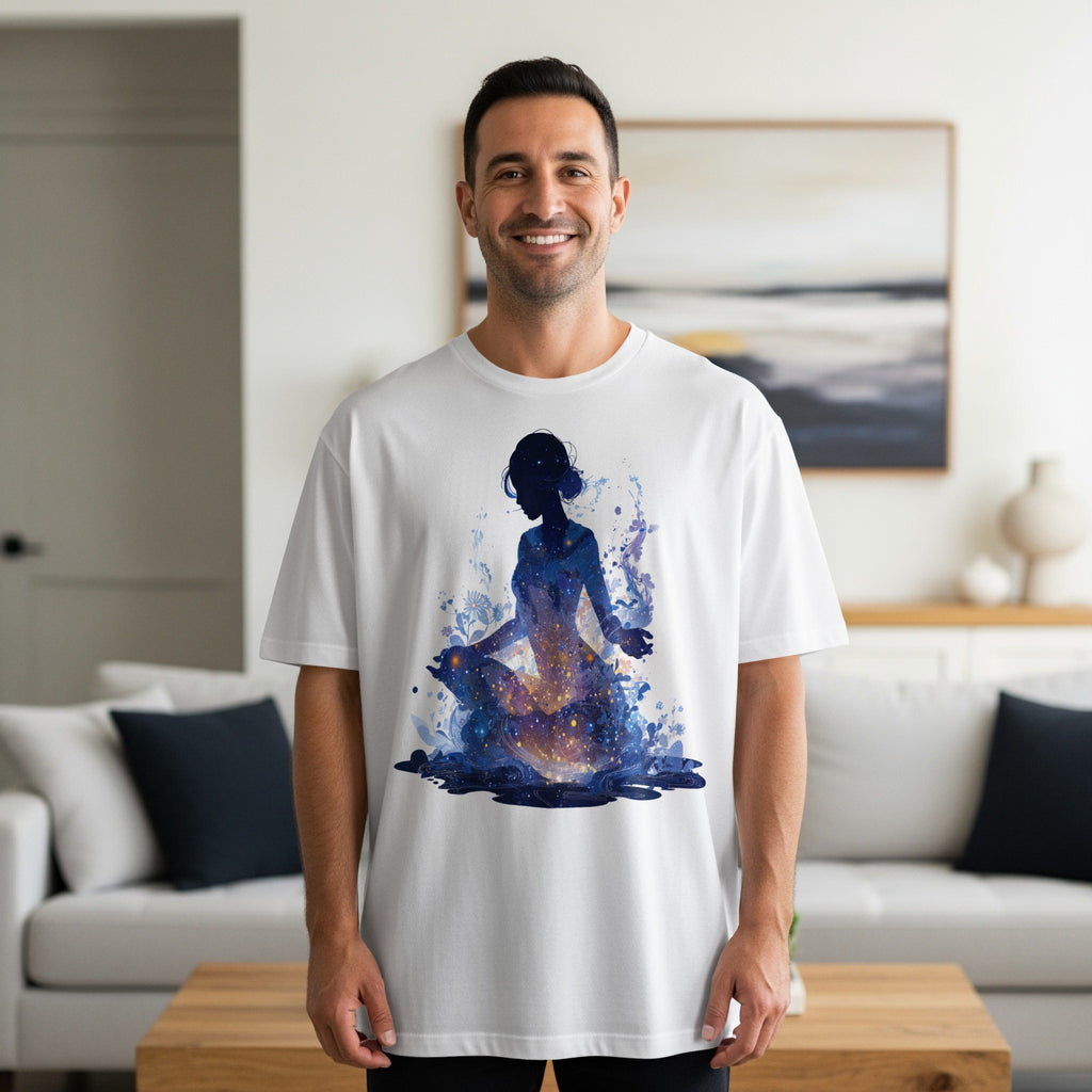 Meditative Silhouette Design in Relaxing Home Setting Shirt