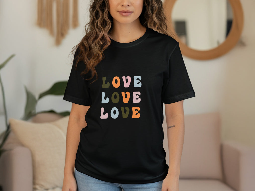 Love Love Love Colorful Graphic T-shirt