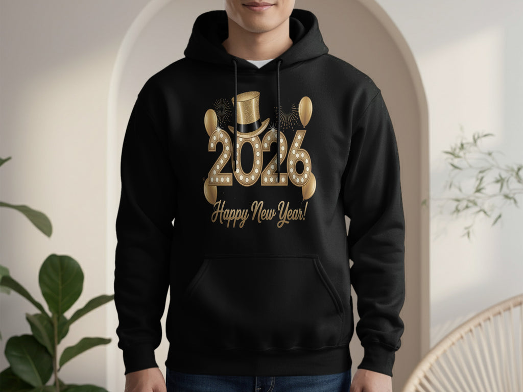 Happy New Year 2026 Hoodie with Festive Design