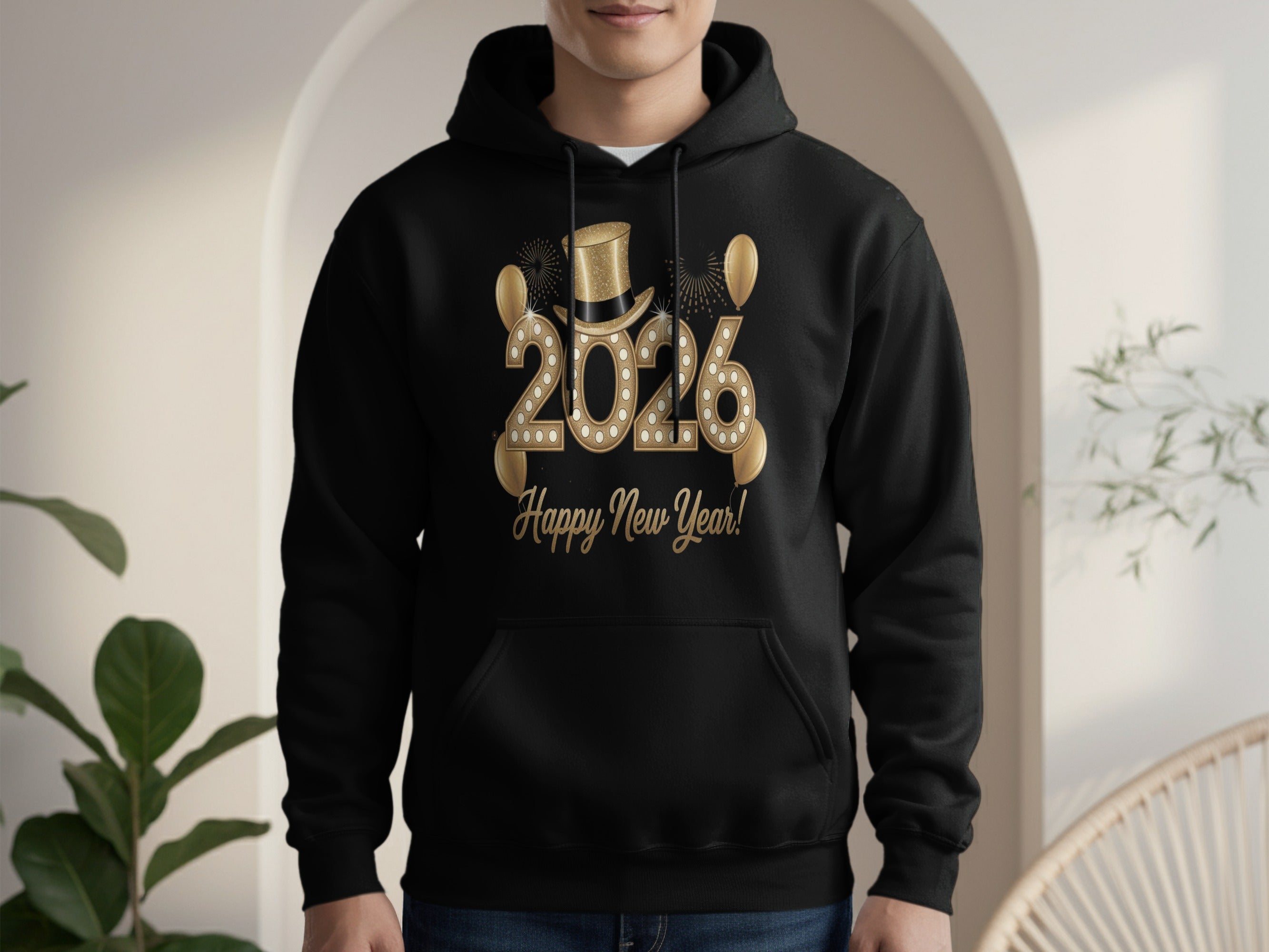 Happy New Year 2026 Hoodie with Festive Design