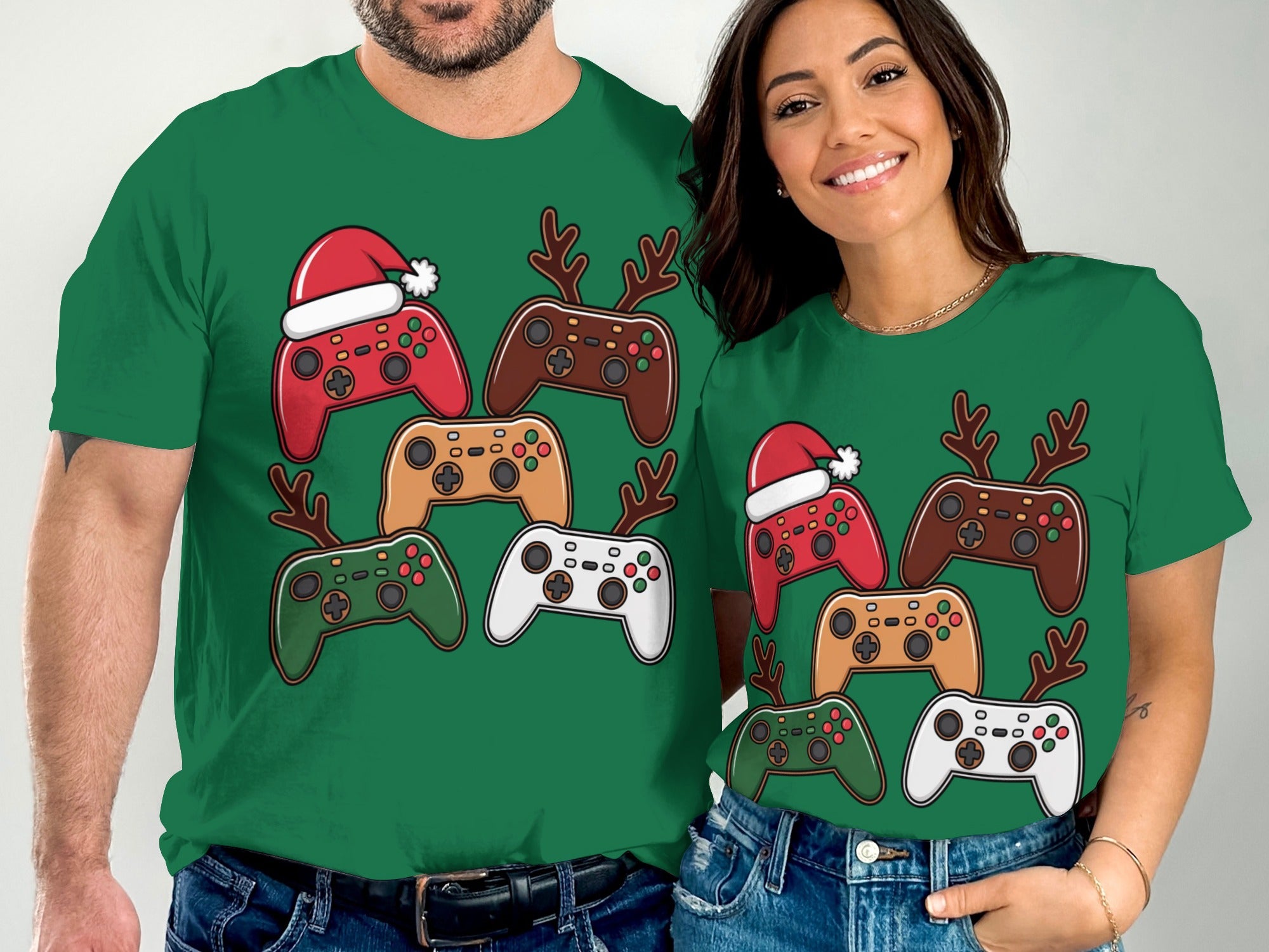 Christmas Holiday Gamer Themed Matching T-shirts
