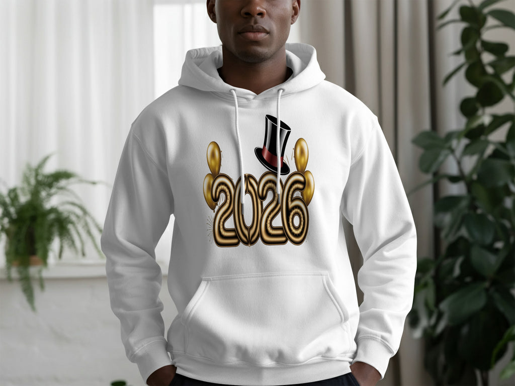 2026 Top Hat Golden Balloon Hoodie Stylish Apparel
