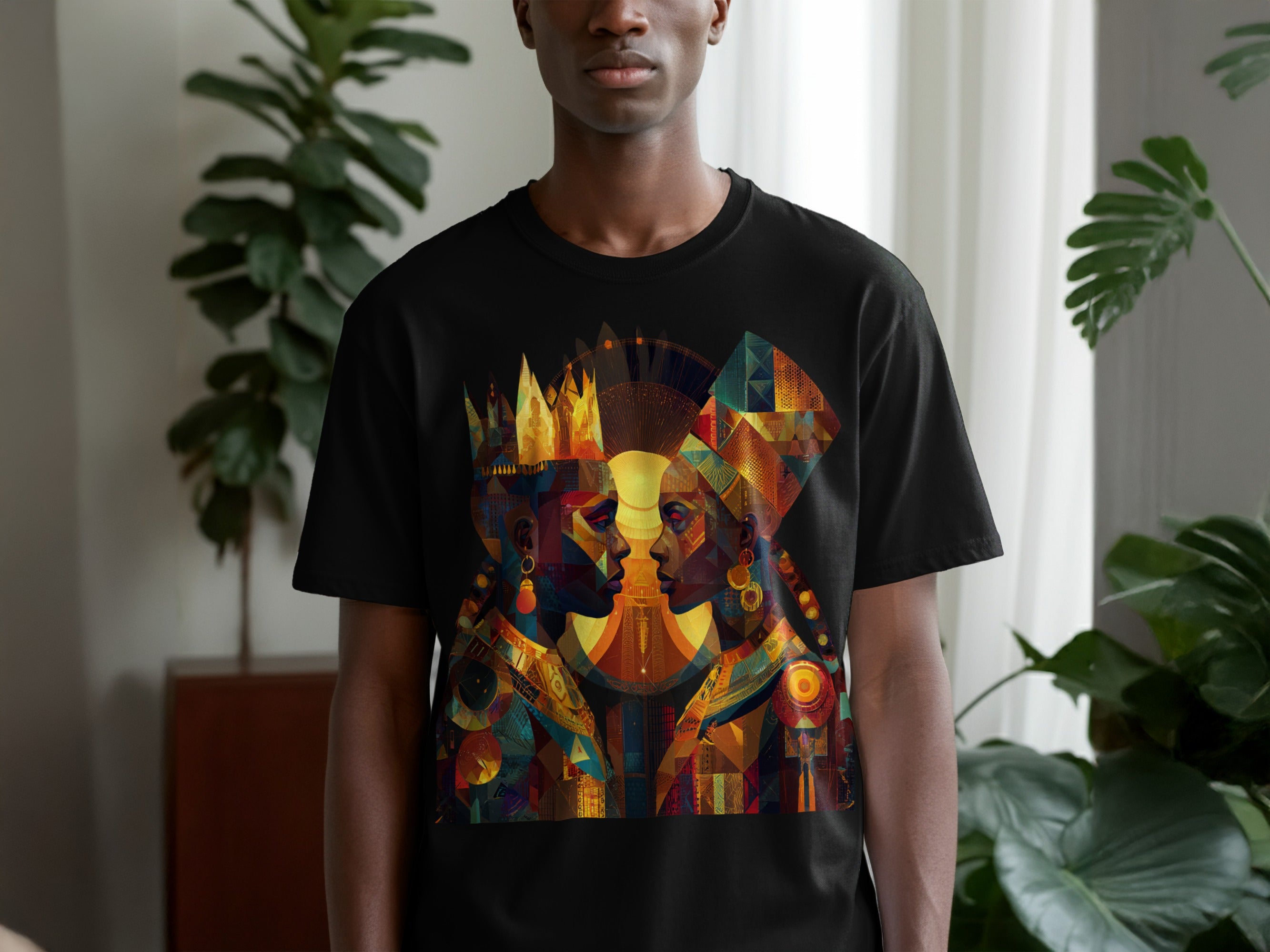 Abstract Geometric Art Two Faces T-Shirt Product