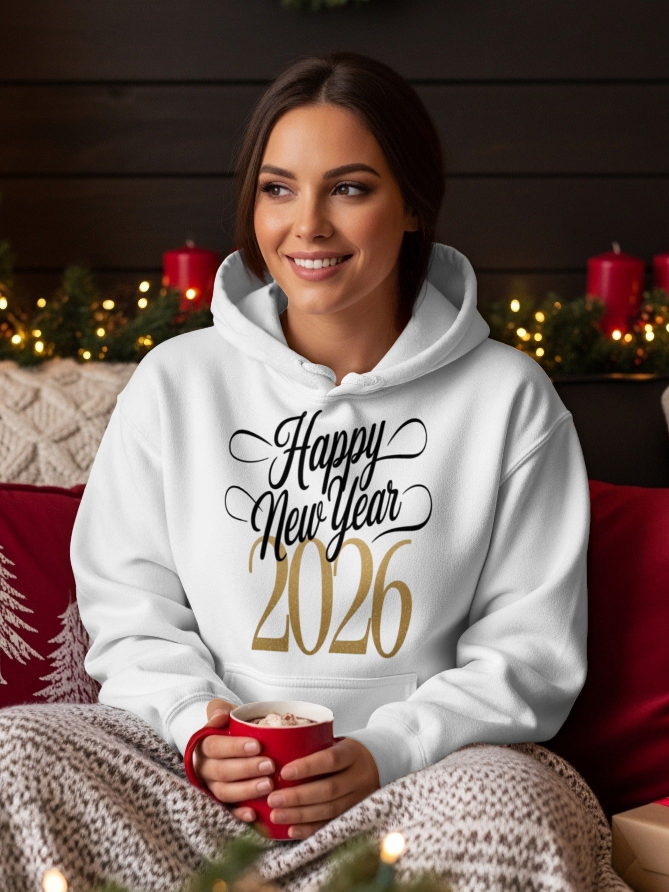 Happy New Year 2026 Cozy Winter Hoodie