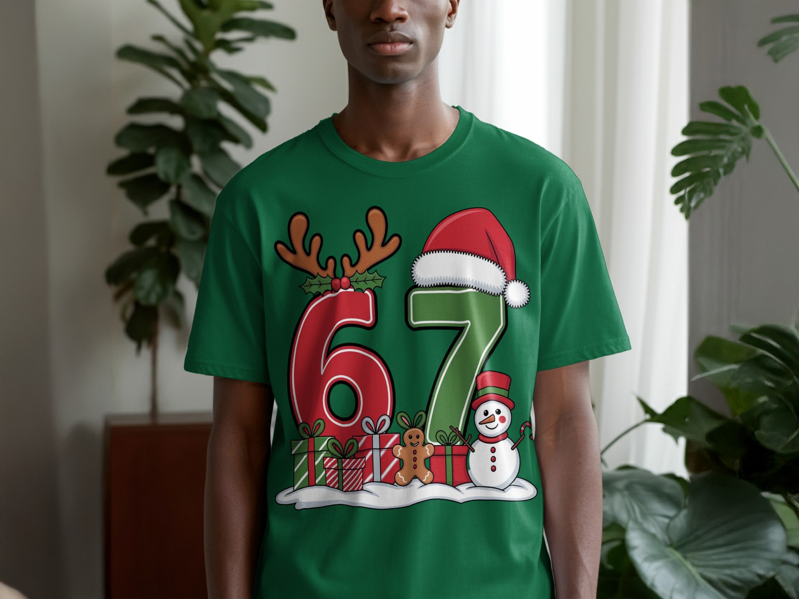 Festive Christmas Holiday 67 Snowman Santa T-shirt