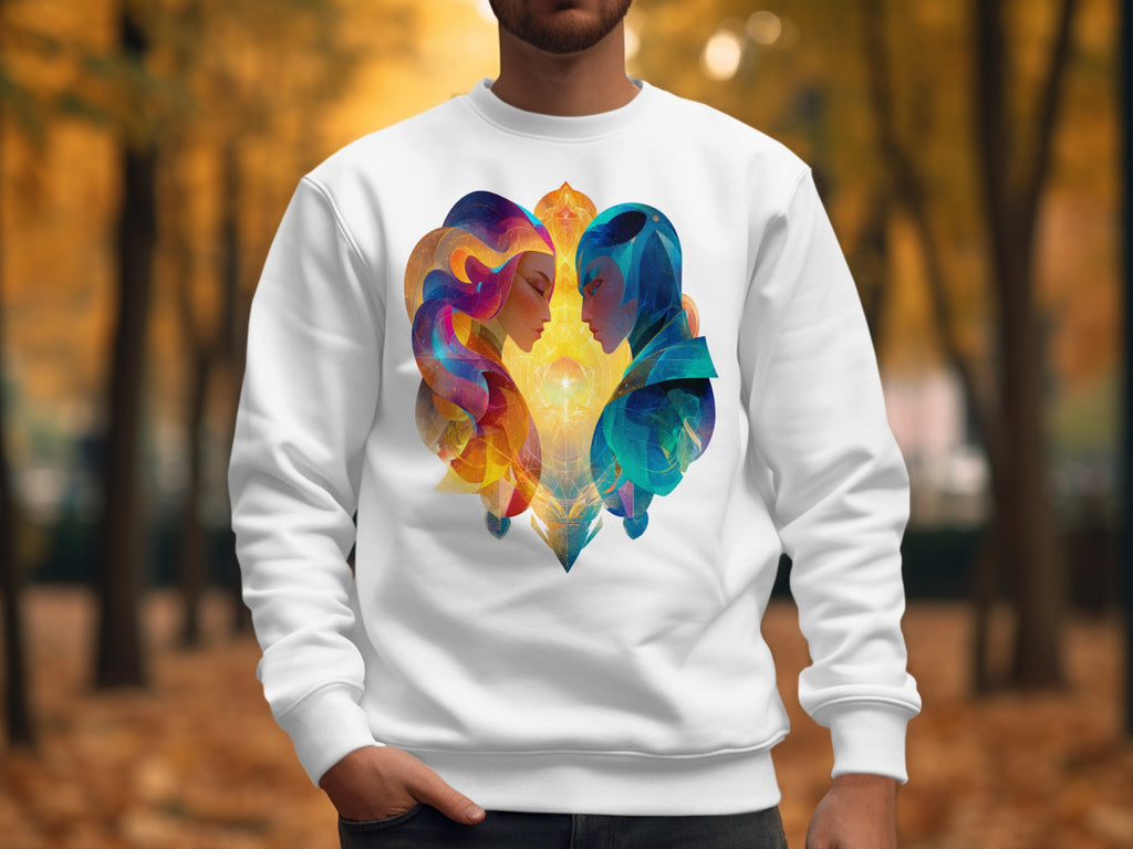 Colorful Faces with Abstract Autumn Vibes sweatshirt