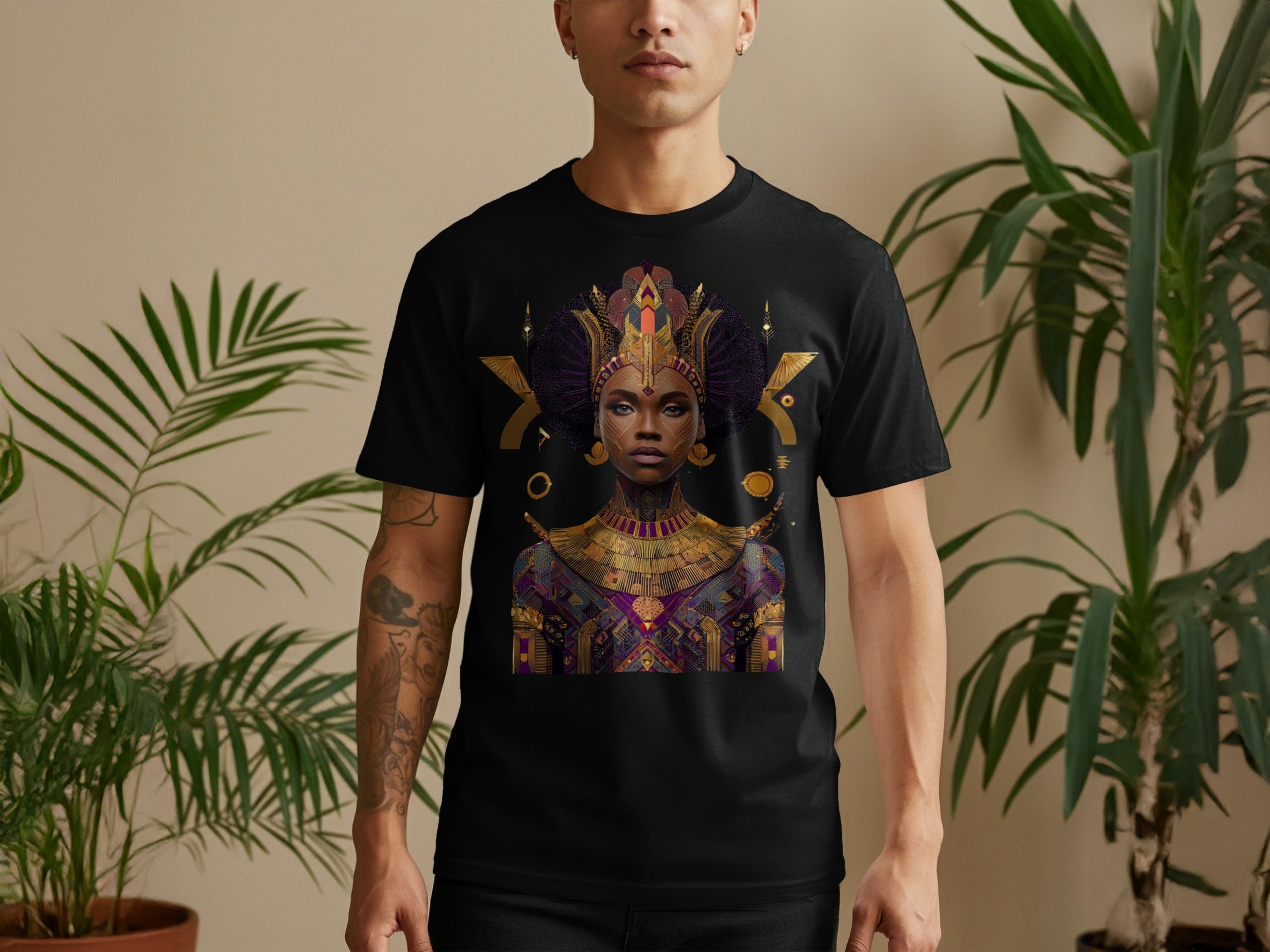 Ancient Royalty Inspired Artistic Graphic T-Shirt