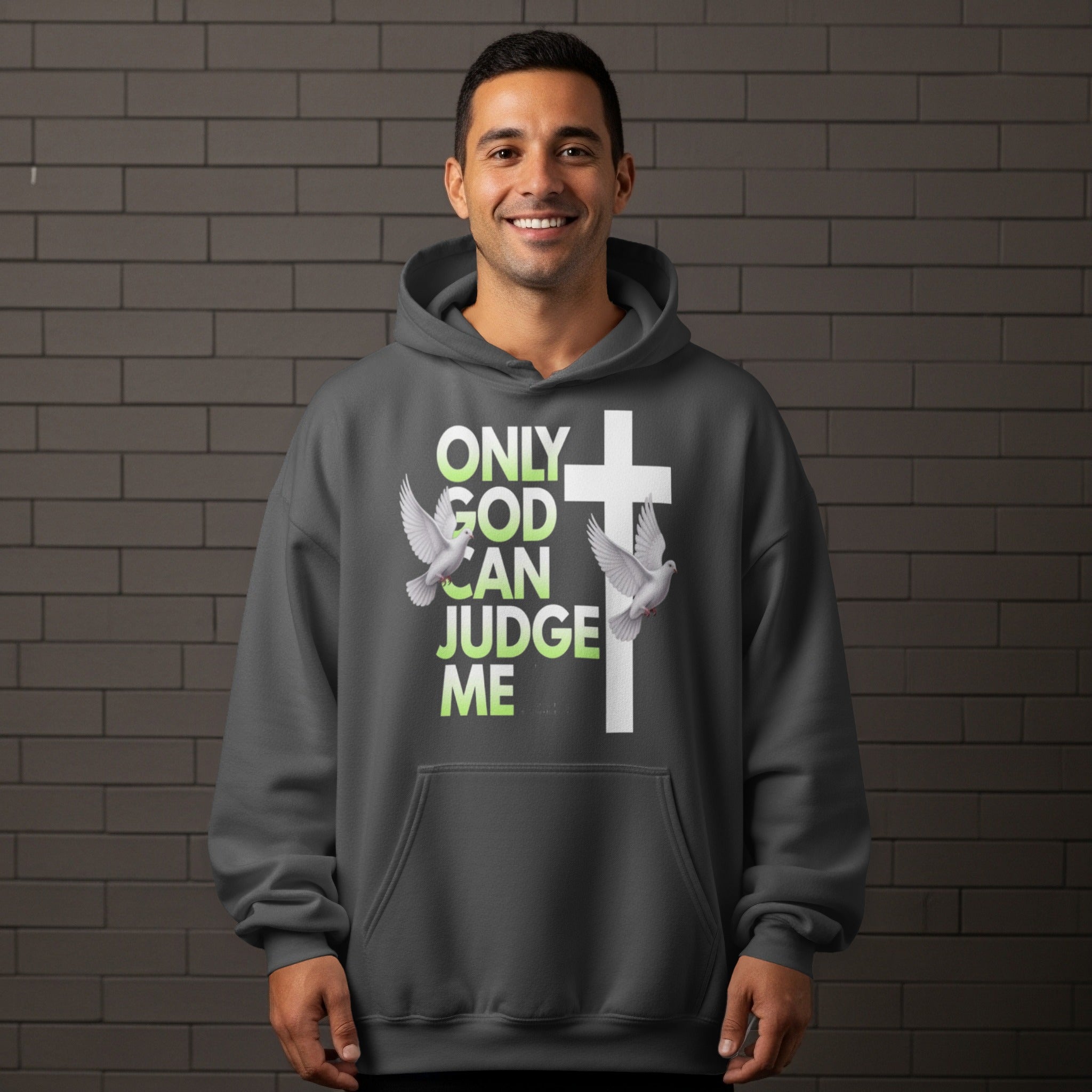Only God Can Judge Me Hoodie with Cross and Doves