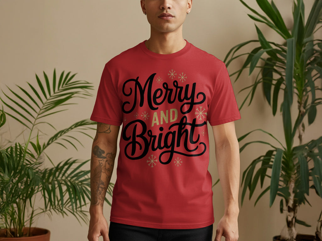 Merry and Bright Festive Red T-Shirt Product