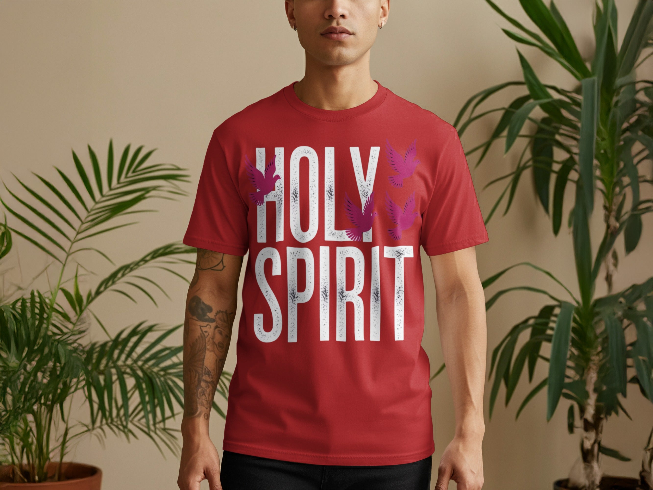 Holy Spirit T-Shirt with Purple Graphic Design