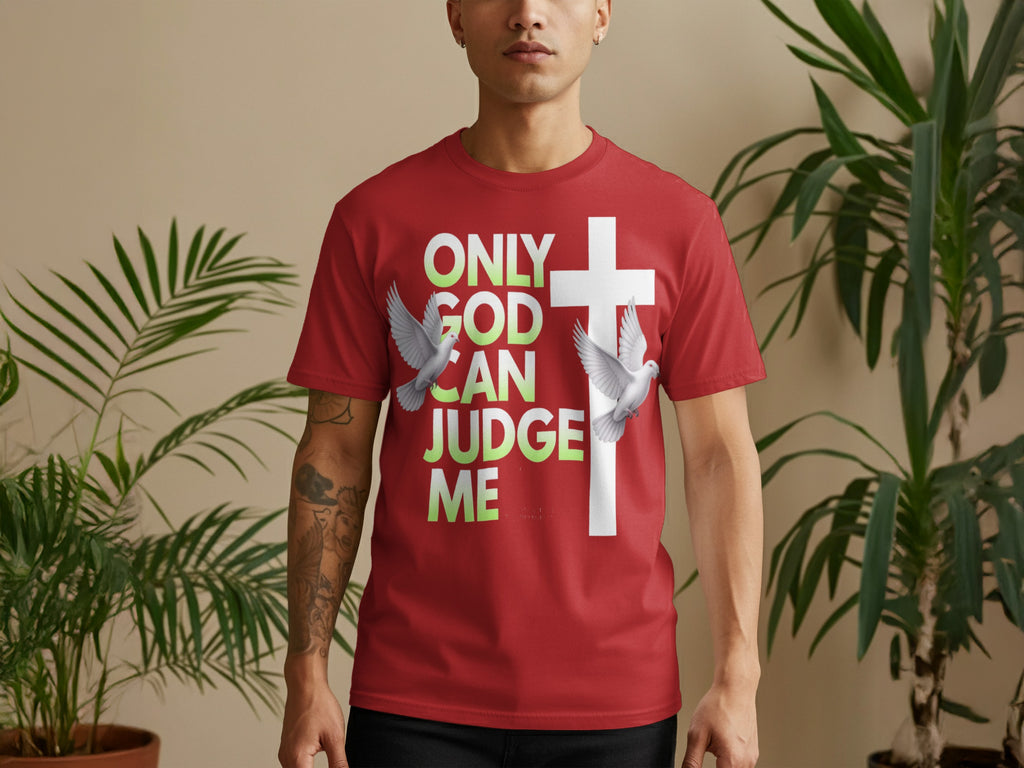 Only God Can Judge Me Red Christian T-Shirt