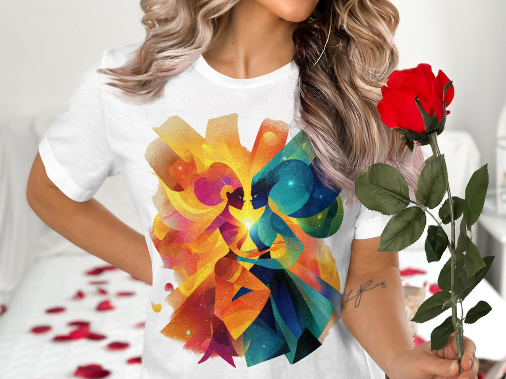 Colorful Serenity Embrace Graphic Tee Shirt