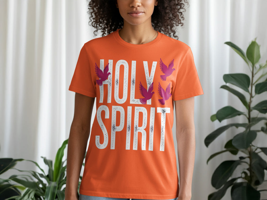 Holy Spirit Text with Doves Graphic T-shirt
