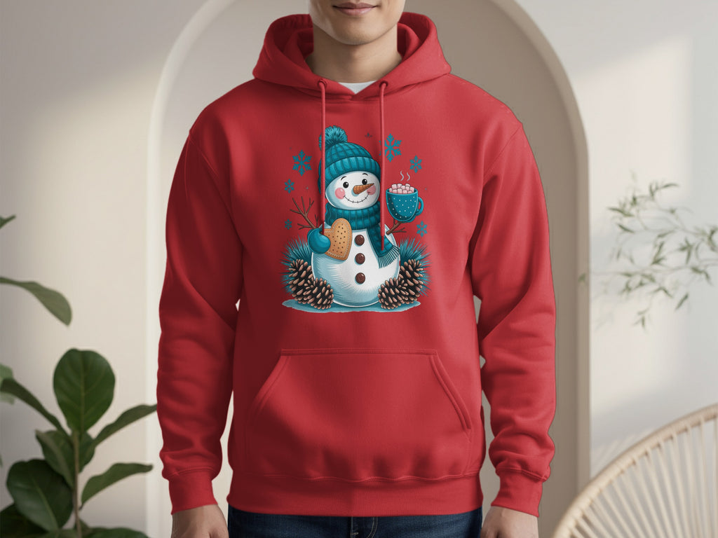 Delightful Snowman in Blue Hoodie Design