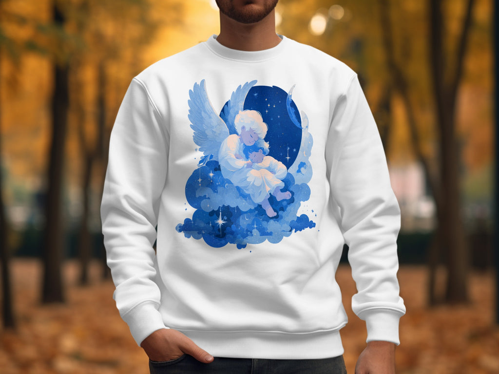Angelic Celestial Scene with Blue Clouds Sweatshirt