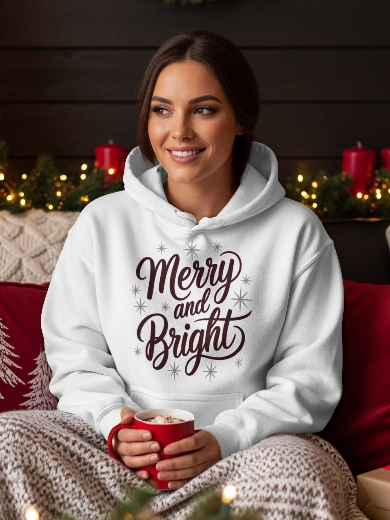 Merry and Bright Hoodie Christmas Holiday Design