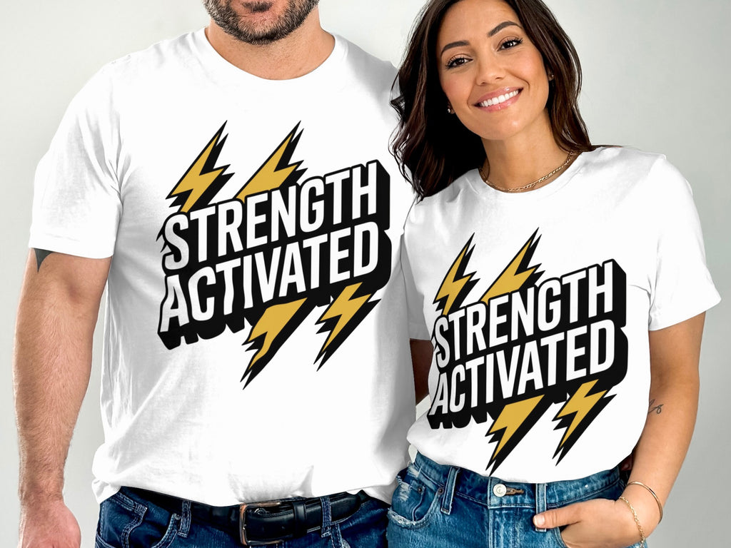 Strength Activated Bold Lightning Graphic T-shirt