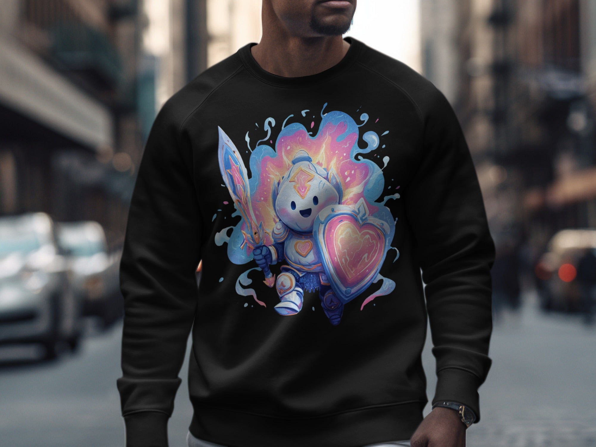 Adorable Knight With Sword And Shield Sweatshirt