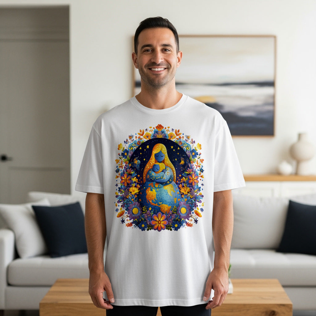 Colorful Floral Design Graphic T-shirt