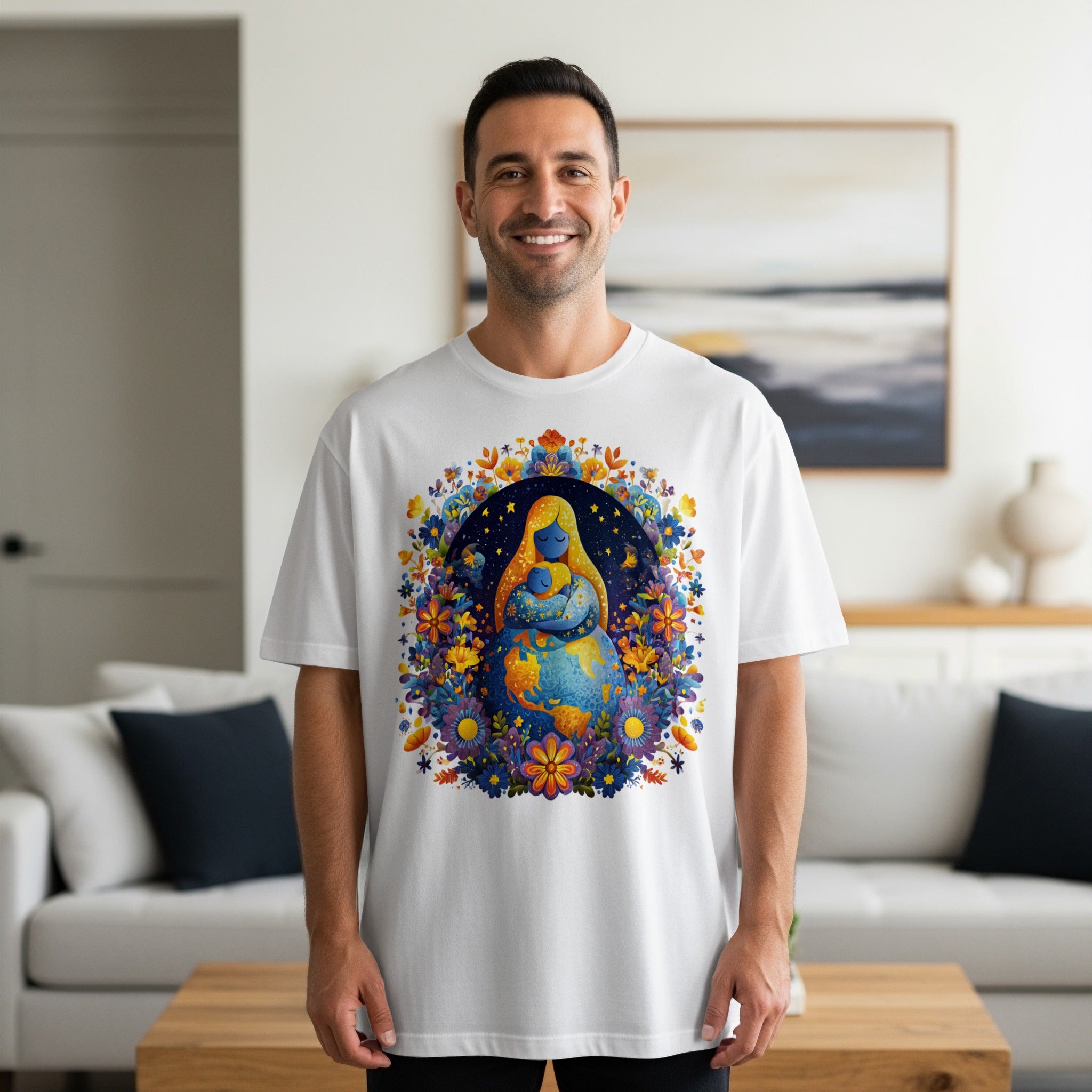 Colorful Floral Design Graphic T-shirt