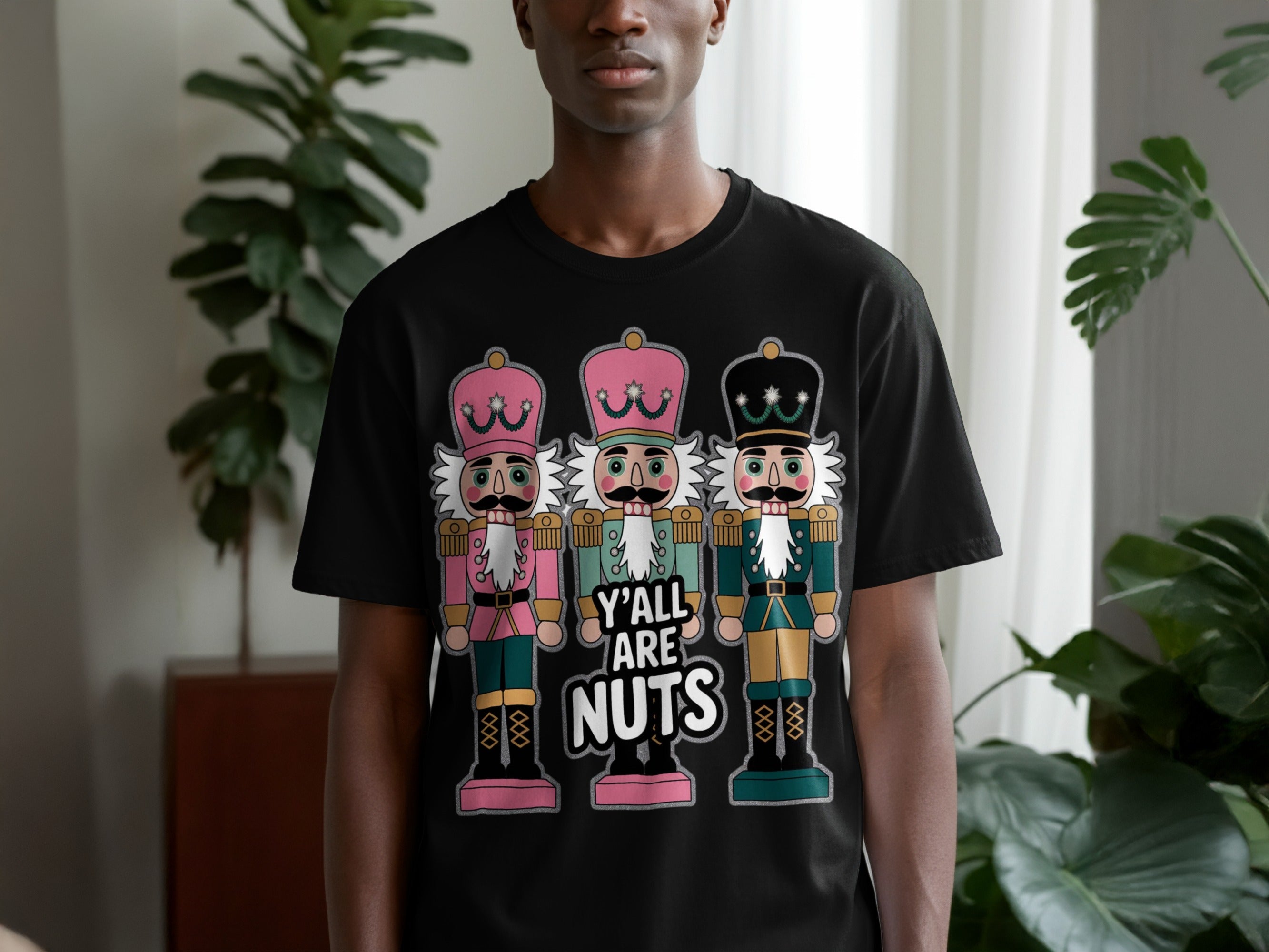 Y'all Are Nuts Nutcracker T-Shirt with Bold Designs