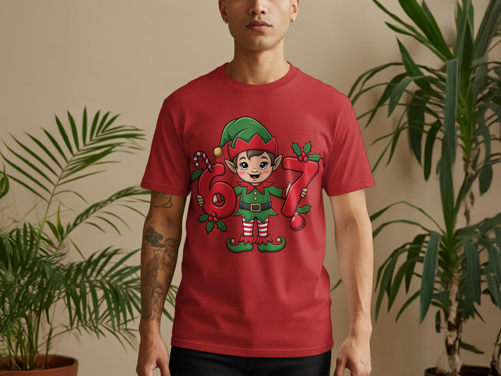Cheerful Elf Christmas Holiday Themed Shirt