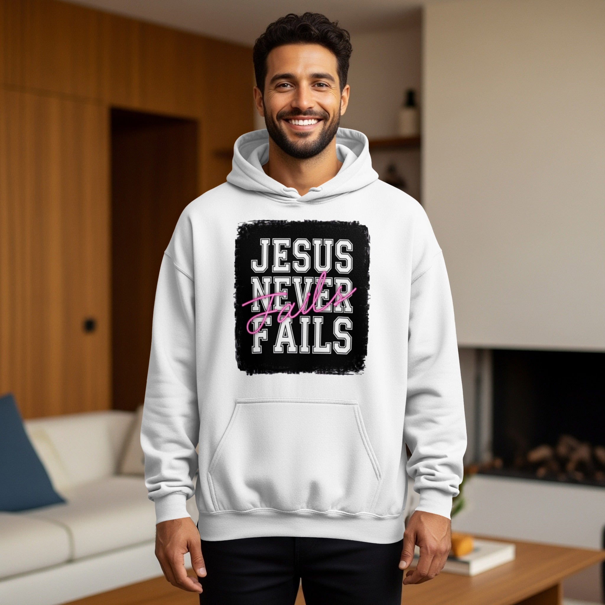 Jesus Never Fails Hoodie Perfect for Everyday Wear