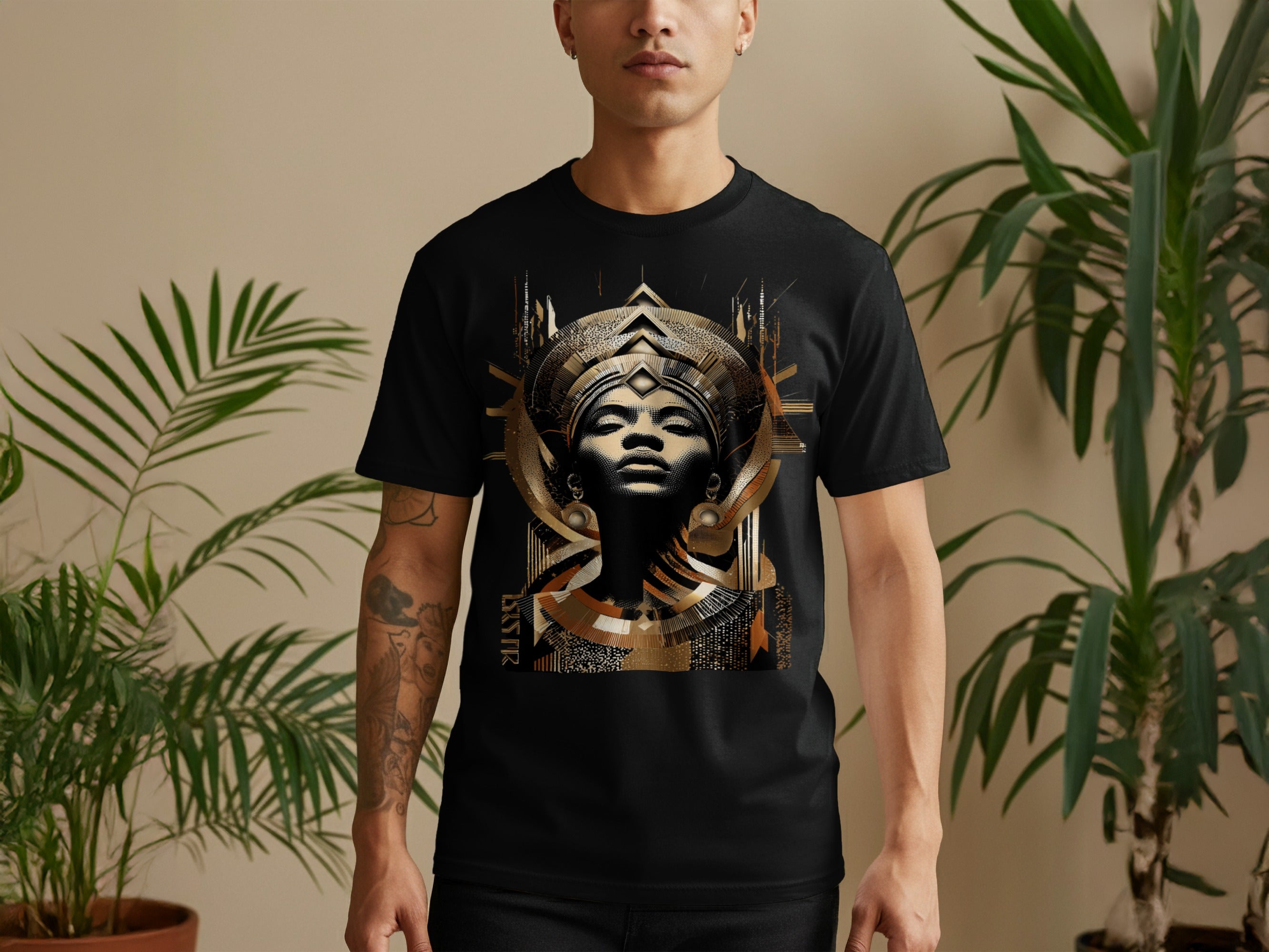 Majestic Afrocentric Art Black T-Shirt Product