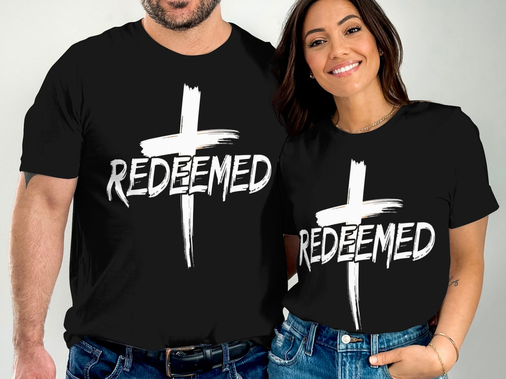 Redeemed Graphic Tee with Bold Cross Design