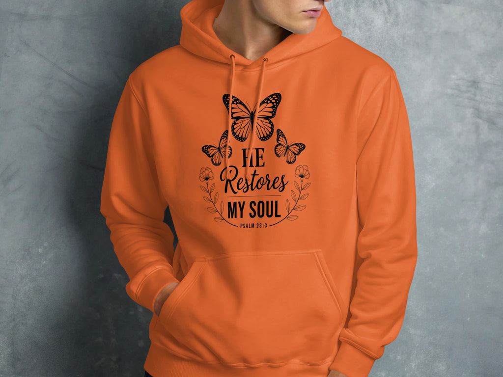 He Restores My Soul Psalm 23 3 Inspirational Hoodie