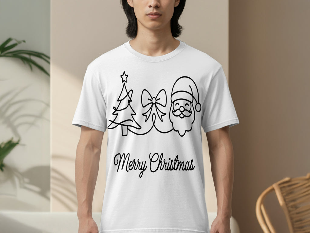 Festive Merry Christmas T-shirt with Holiday Icons