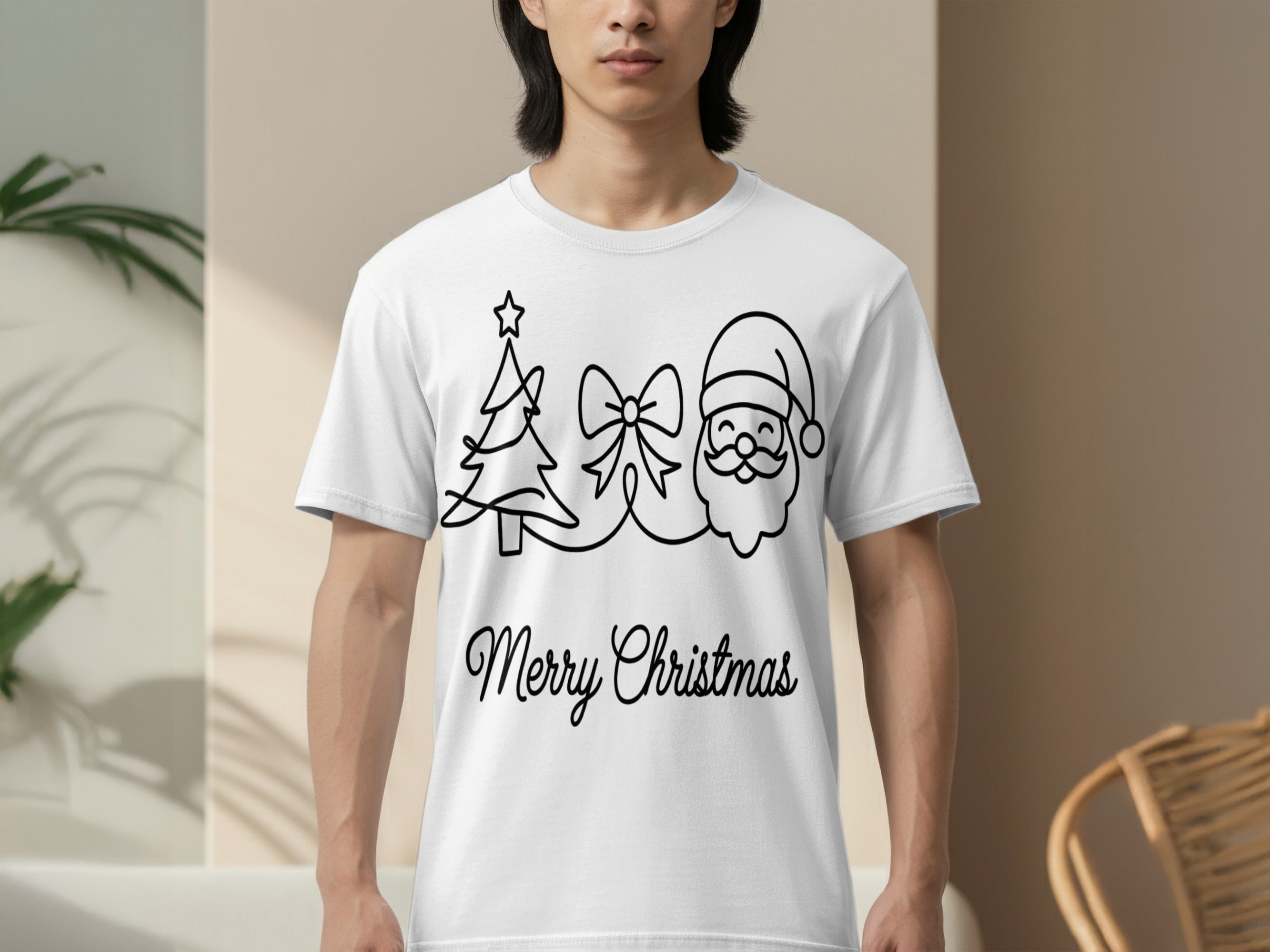Festive Merry Christmas T-shirt with Holiday Icons