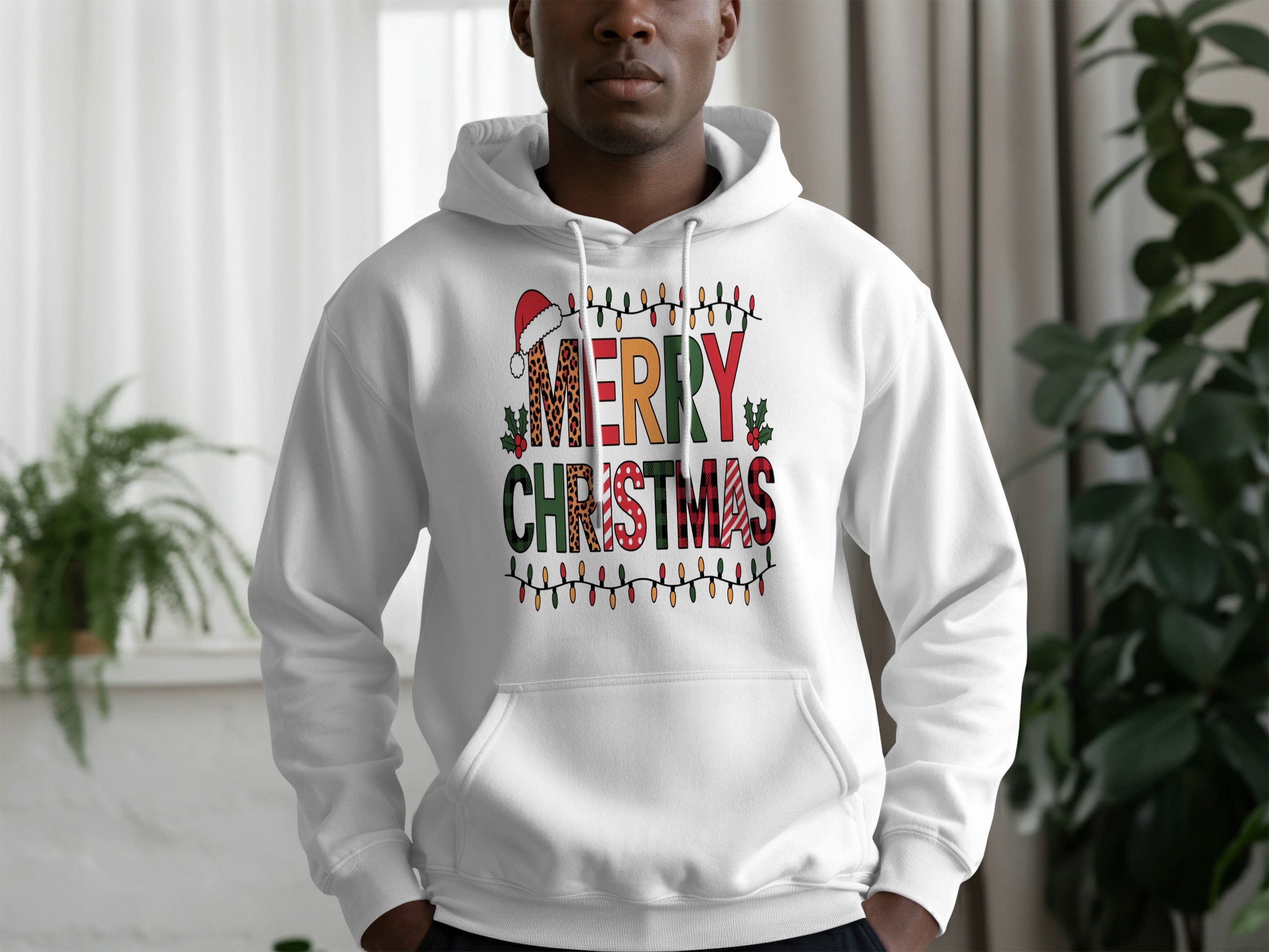 Festive Merry Christmas Santa Hat Holiday Hoodie