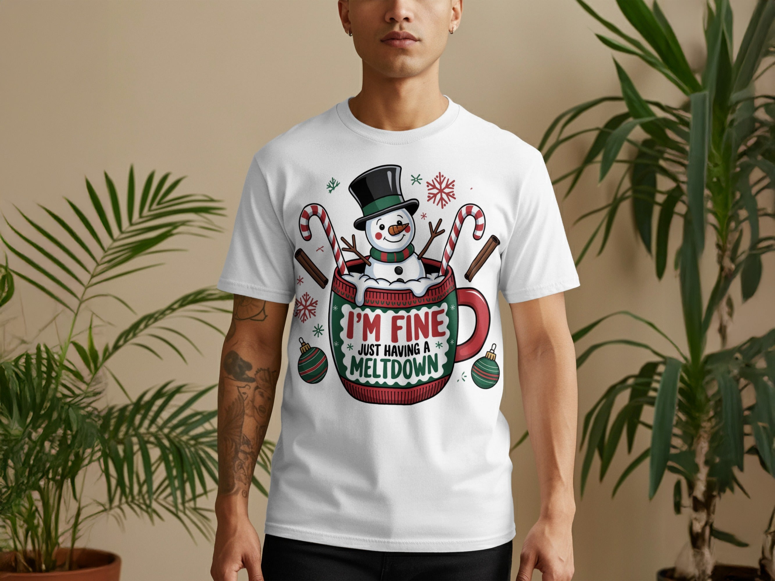 I'm Fine Just Having a Meltdown Cute Snowman Shirt