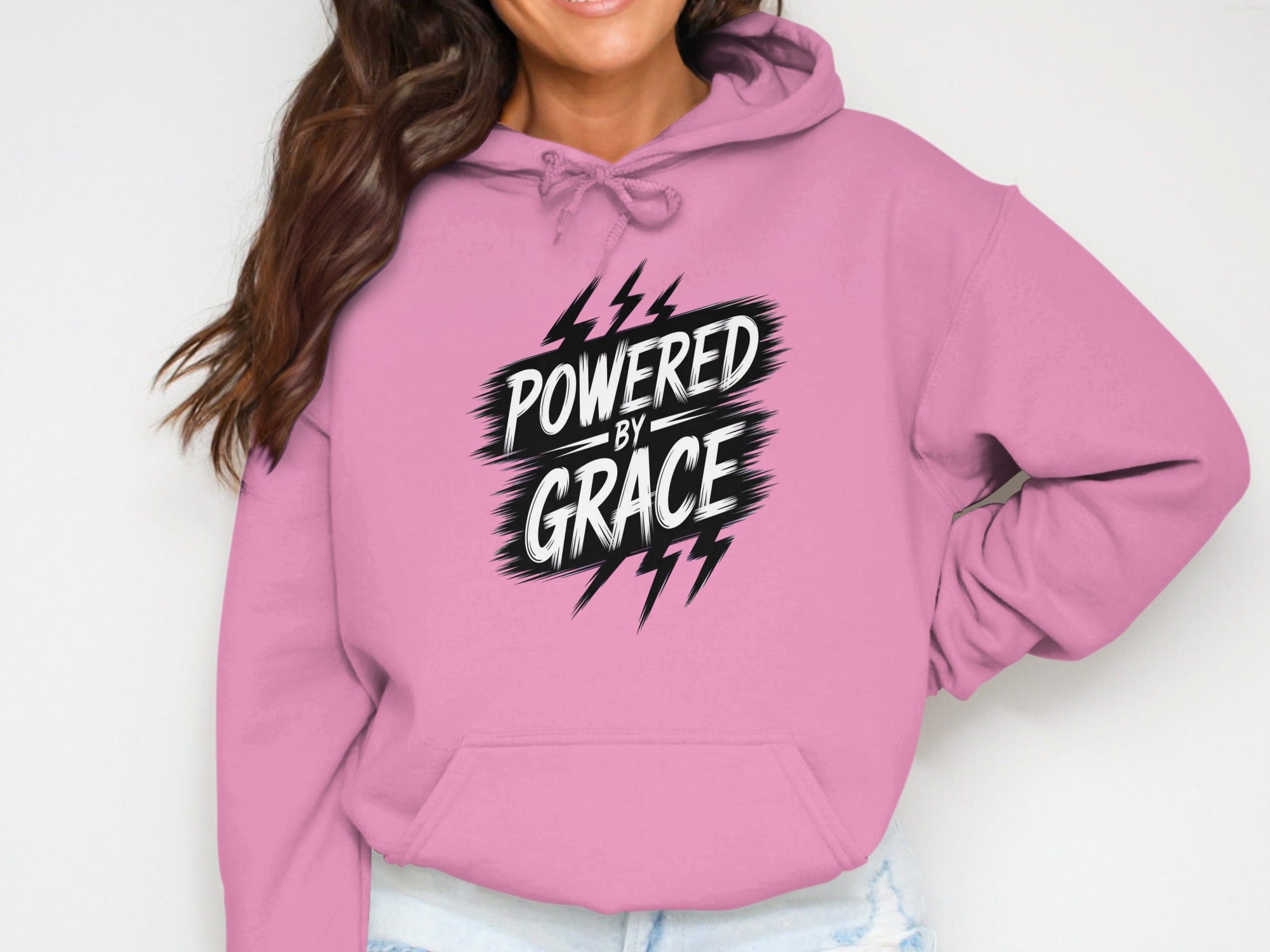 Powered By Grace Hoodie with Lightning Design