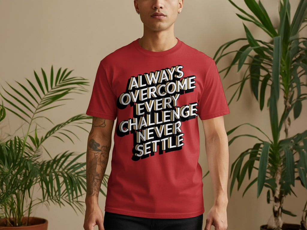 Always Overcome Every Challenge Never Settle shirt