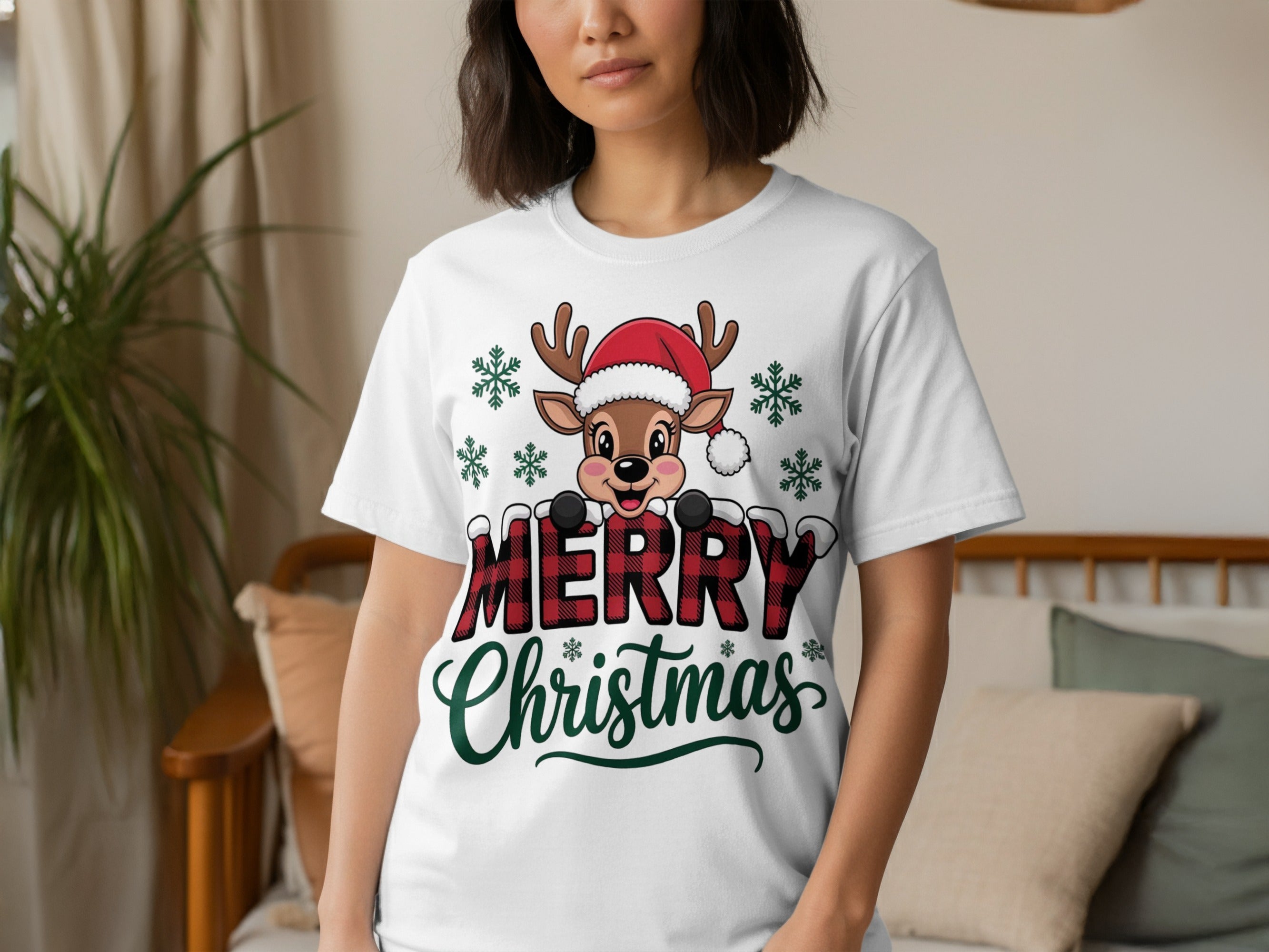 Merry Christmas Reindeer Graphic Tee