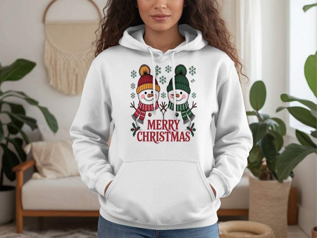 Adorable Merry Christmas Snowman Design Hoodie