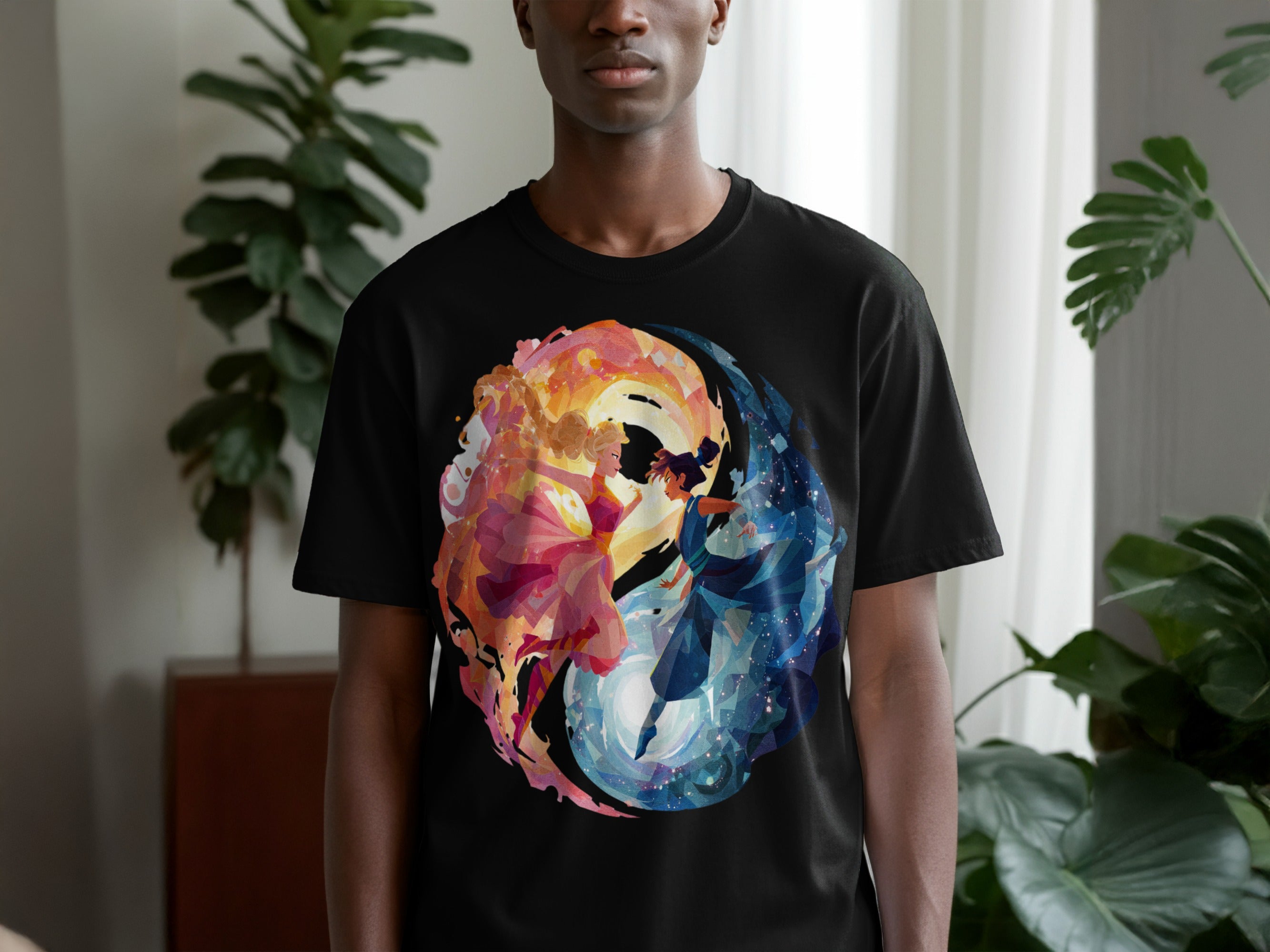 Vibrant Yin Yang Graphic Print Unisex T-Shirt