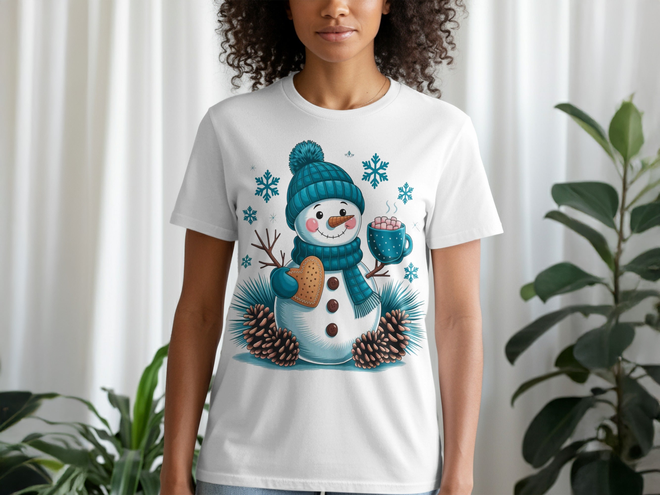 Adorable Snowman Design T-Shirt for Winter Fashion