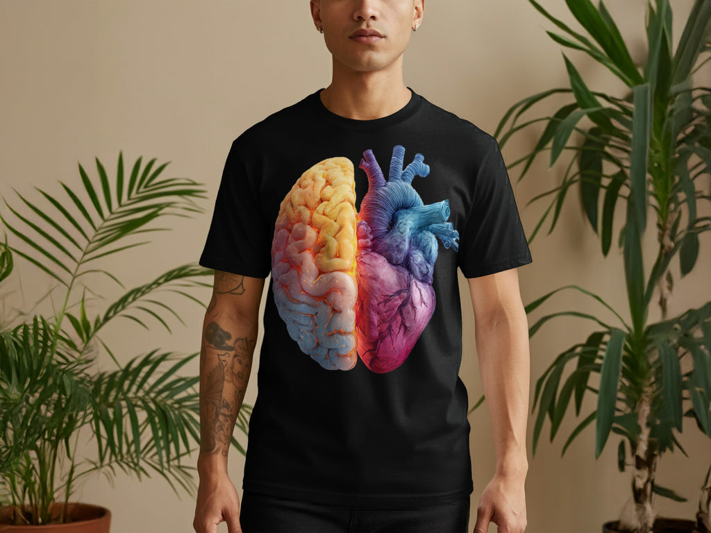 Half Brain Half Heart Creative Design T-shirt