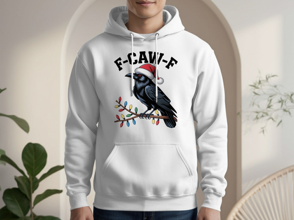 F-Caw-F Hoodie with Festive Crow Design