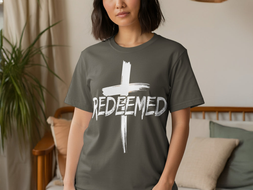 Redeemed Graphic Printed Cross Design Shirt