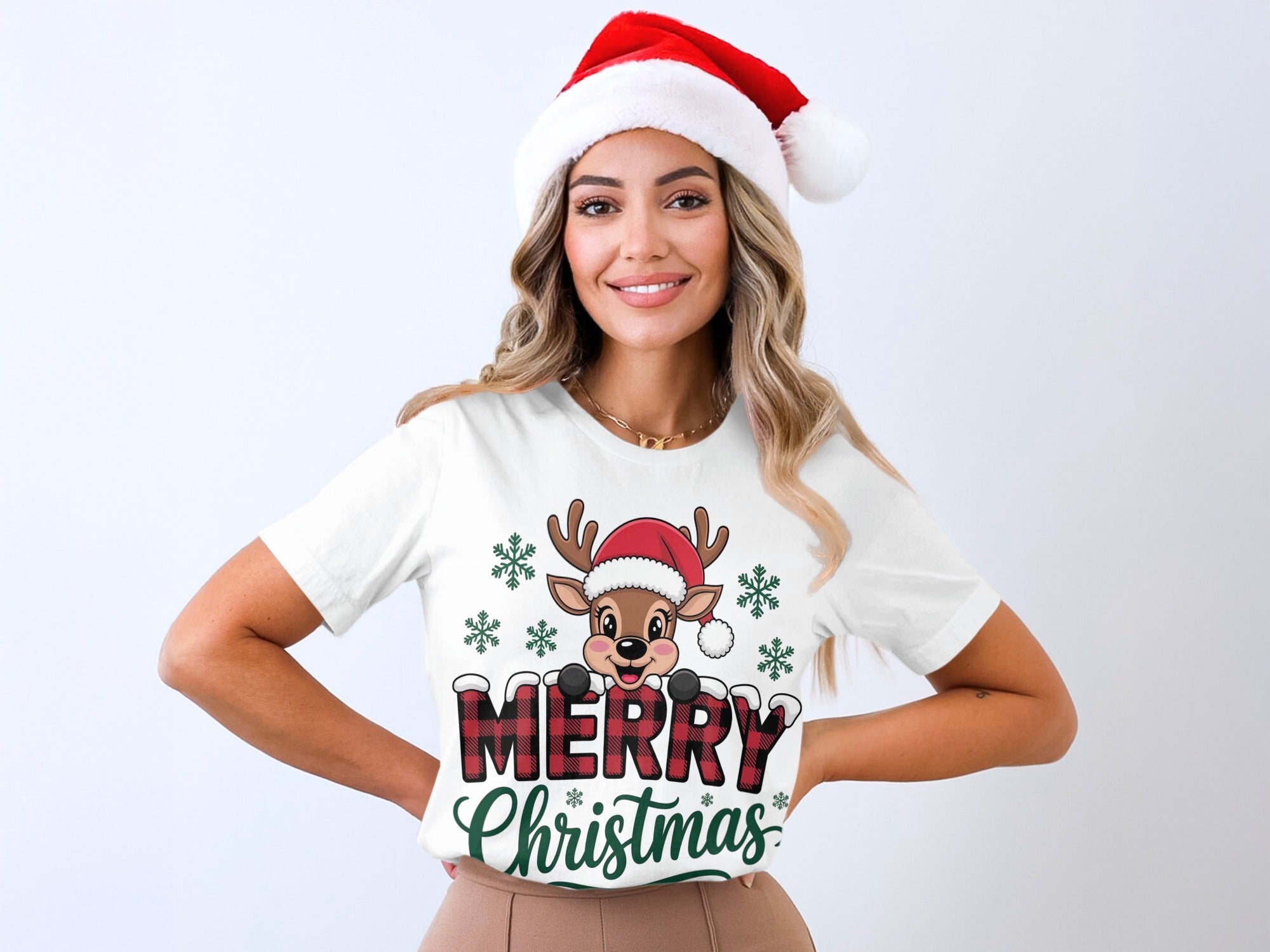 Cute Merry Christmas Reindeer Graphic T-Shirt Product