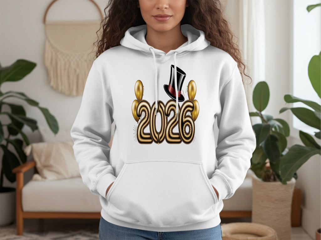 2026 With Music Note and Top Hat Design Hoodie