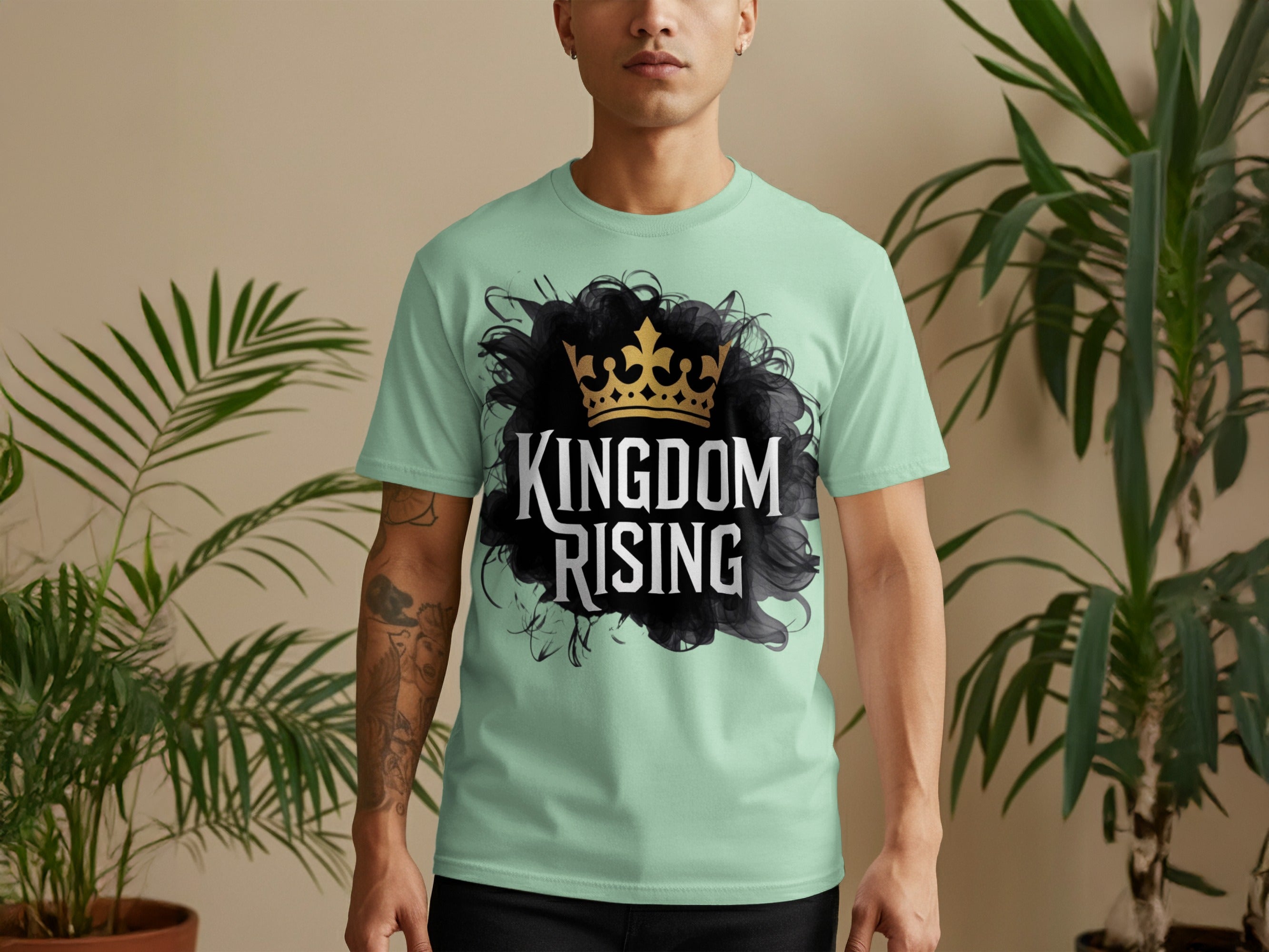 Kingdom Rising T-Shirt with Crown and Dark Design