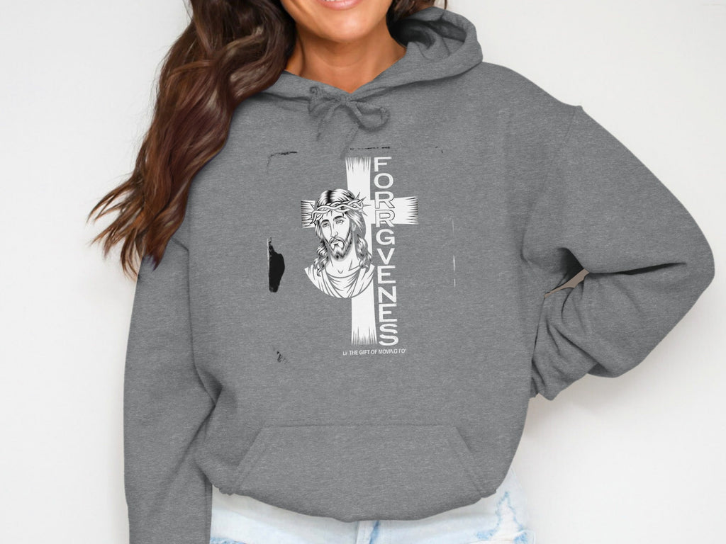 Forgiveness Graphic Hoodie with Cross Design