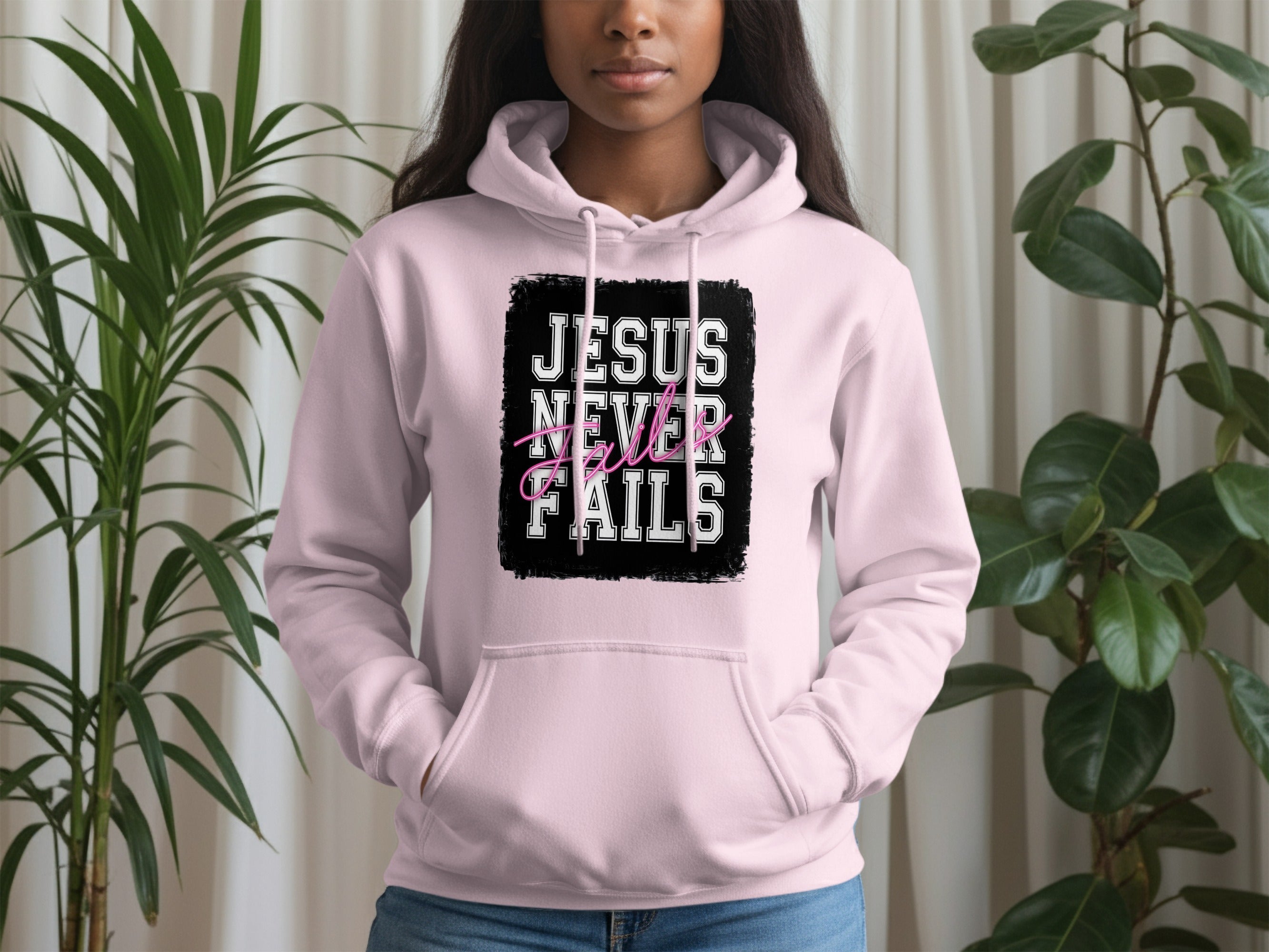 Jesus Never Fails Inspirational Hoodie
