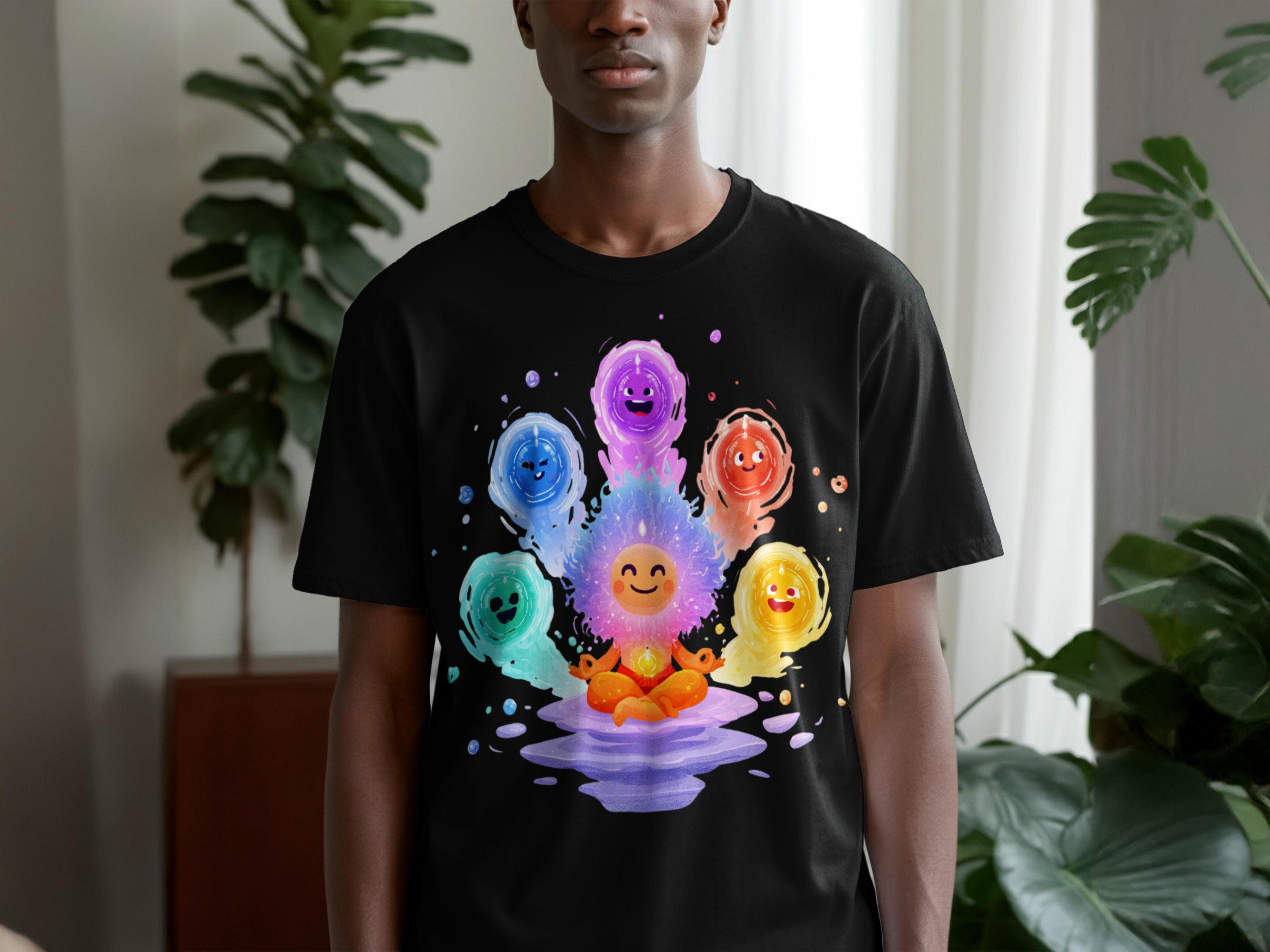 Colorful Meditation Happy Spirits Graphic T-shirt